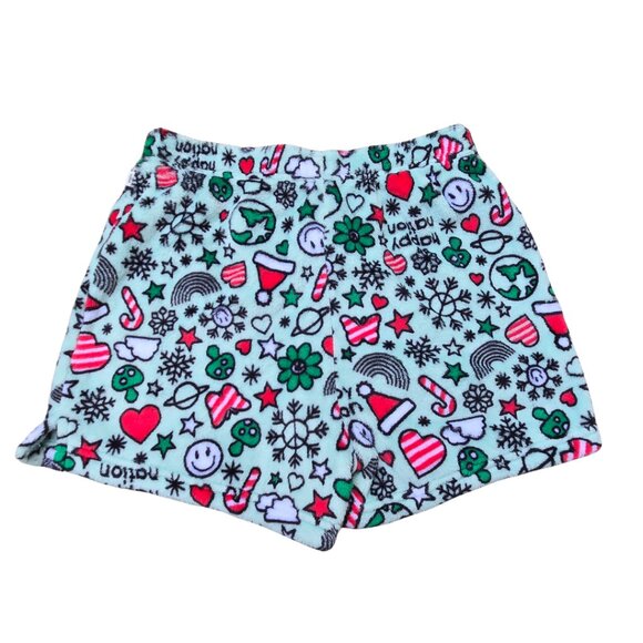 Girl's Christmas Plush Pajama Shorts - Size 12 Youth - Picture 2 of 3
